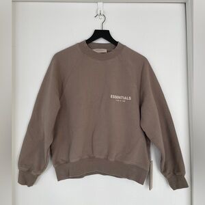 NWT FEAR OF GOD ESSENTIALS Taupe Cotton Sweatshirt Size XXS